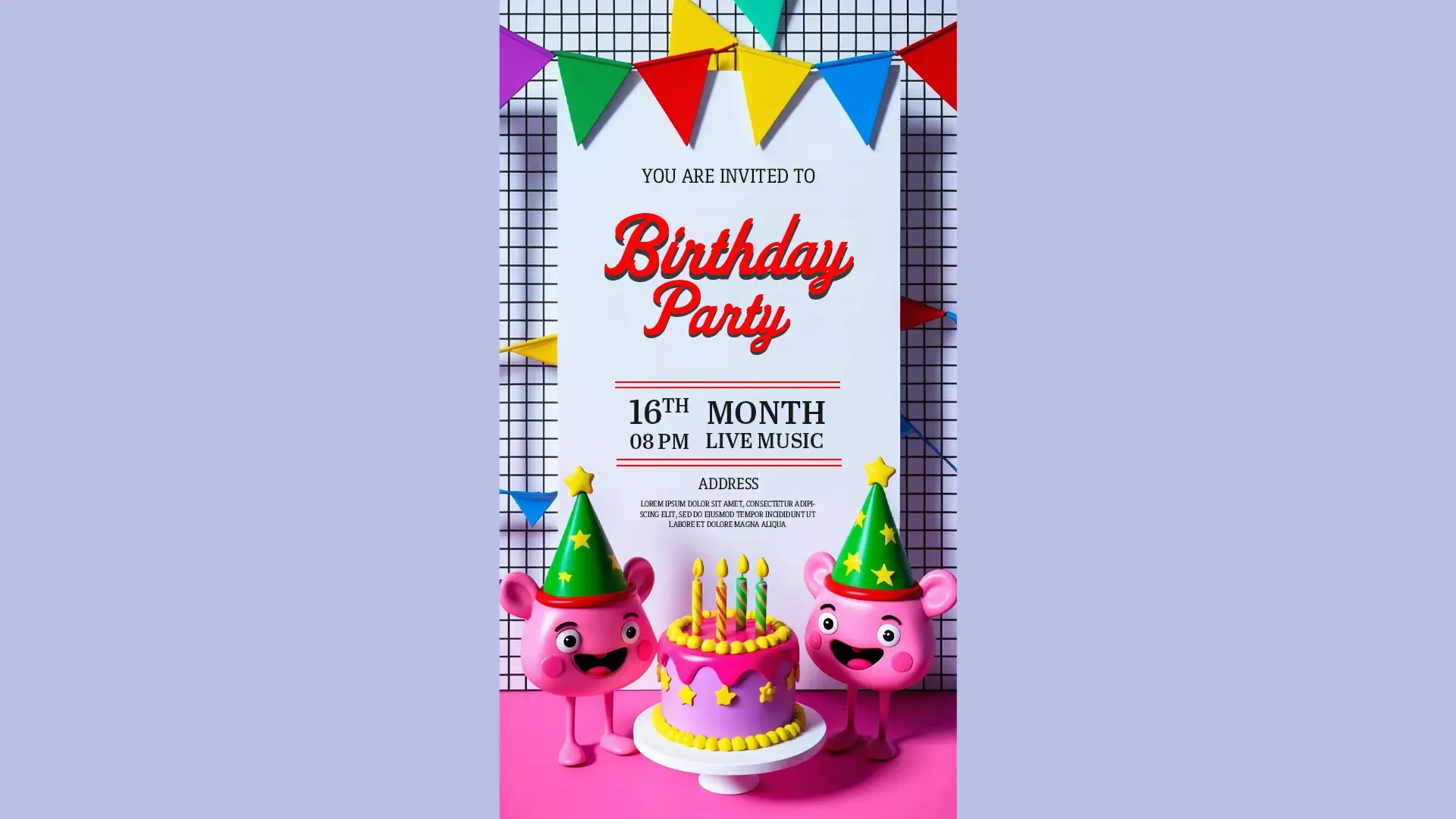 Vibrant and Cheerful Birthday Party Invitation Card Instagram Story